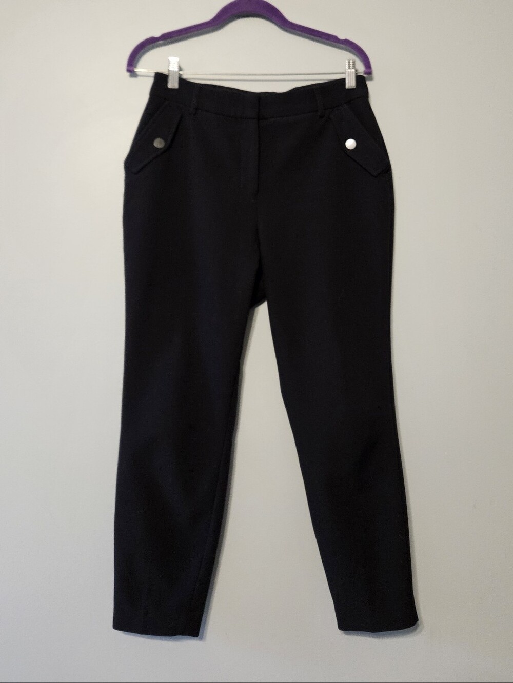 Express Black High Rise Cropped Straight Leg Ponte Pants